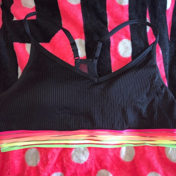 Vs pink sport bra brallete neon rainbow pride - Picture 2 of 2